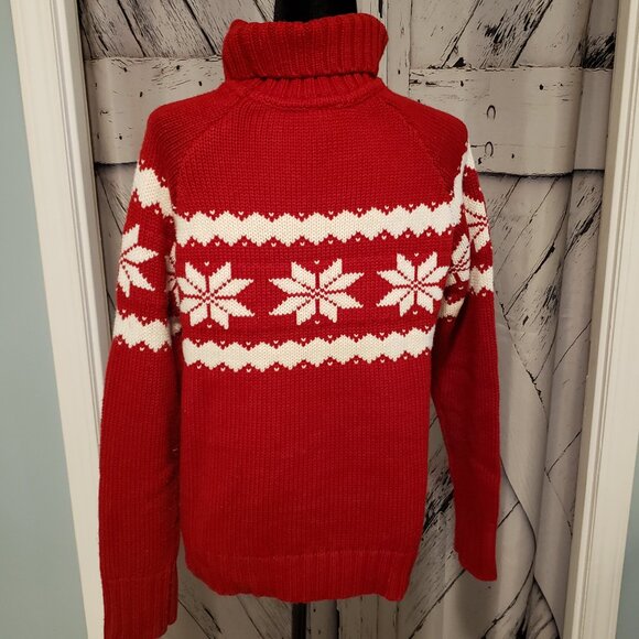 Cute Snowflake Turtleneck Maternity Sweater XL - Picture 2 of 6